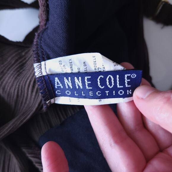 Anne Cole One Piece Swimsuit Size 14 Brown, Mesh Detail Chest Bathing Suit Women - Picture 5 of 6